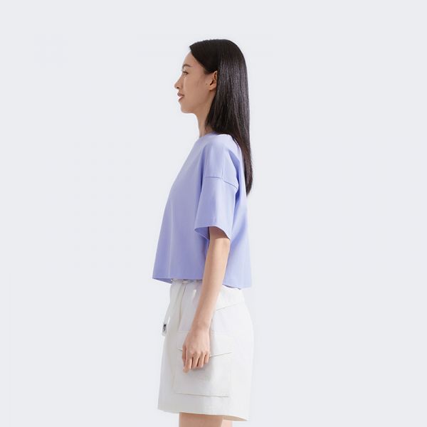 北面女高腰短款纯棉短袖T恤运动户外透气新款TheNorthFace|8DCF