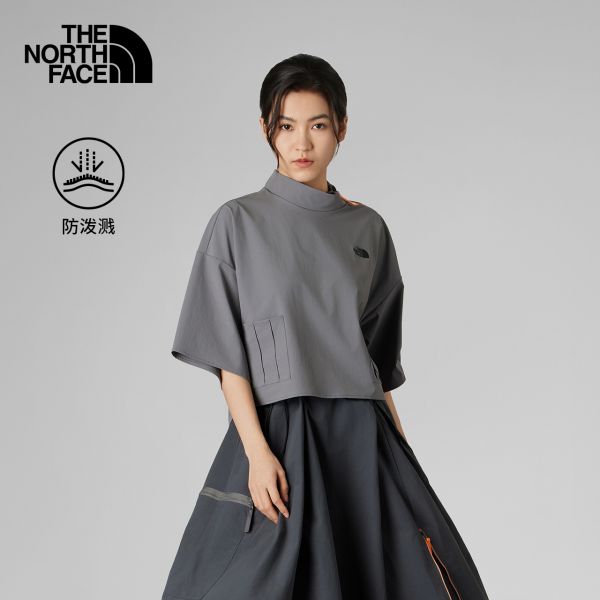 北面UE女中袖T恤宽松小高领防泼水户外新款TheNorthFace|8DHH