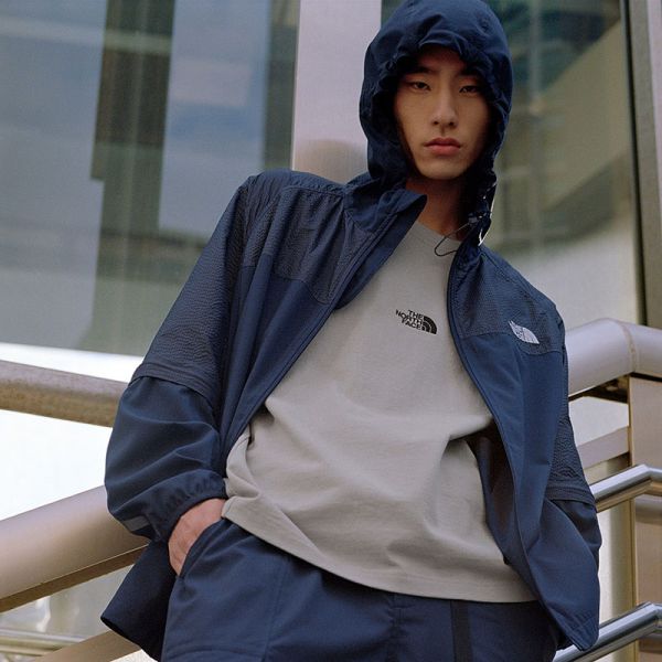 TheNorthFace北面UE男先锋设计可脱卸袖连帽防风外套23新款83P2