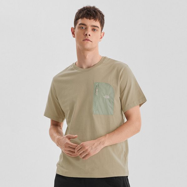 TheNorthFace北面UE先锋设计男款撞色口袋短袖T恤春夏上新|7QQC