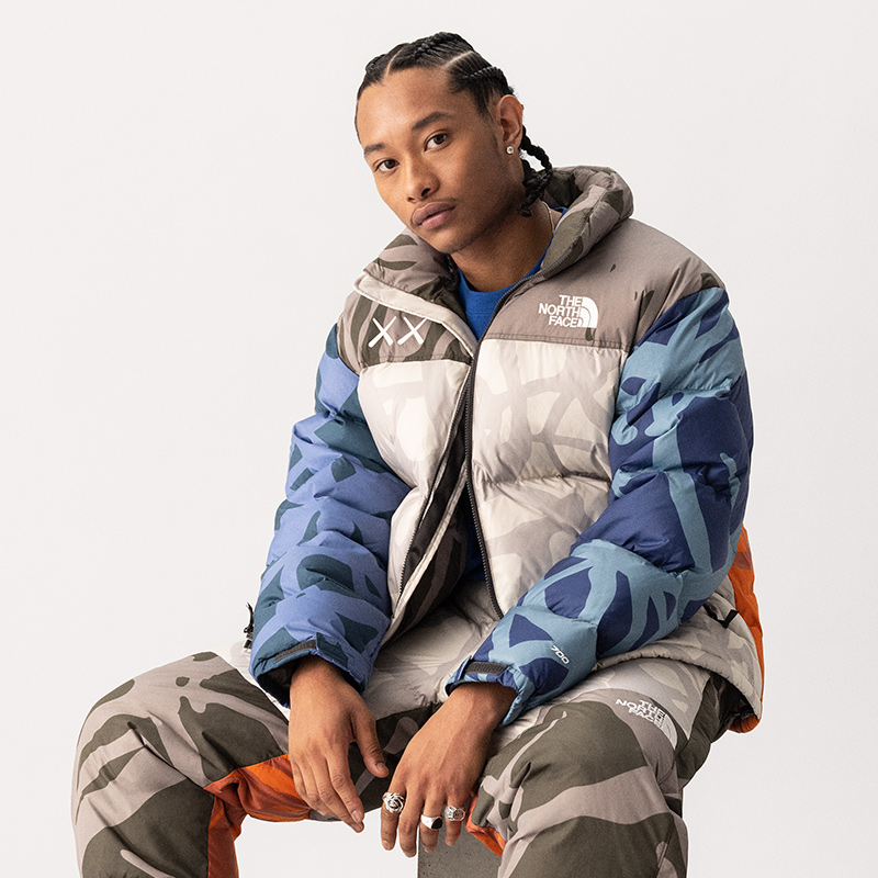 下下退thenorthface北面kaws联名系列1996nuptse鹅绒羽绒服7wlu