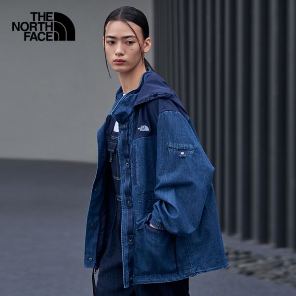 北面UE设计师款拼接丹宁牛仔外套软壳衣女户外TheNorthFace|8A7P