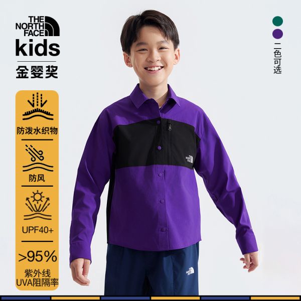 北面童装防泼溅儿童防晒衣防风长袖衬衫秋新款TheNorthFace|89XB