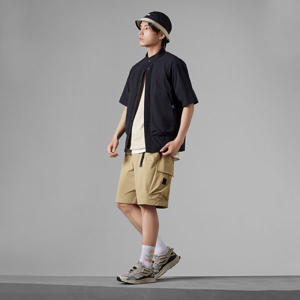 TheNorthFace北面UE男先锋设计防晒立领短袖衬衫23夏季新款81LD