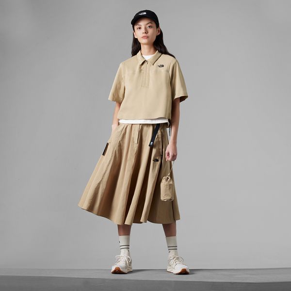 TheNorthFace北面UE女先锋设计防晒高腰短袖POLO衫23夏季新款81KQ