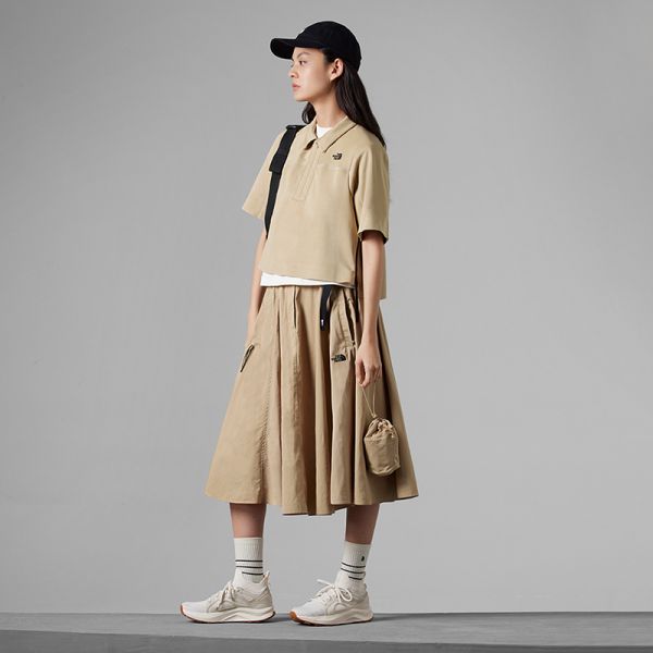 TheNorthFace北面UE女先锋设计防晒高腰短袖POLO衫23夏季新款81KQ