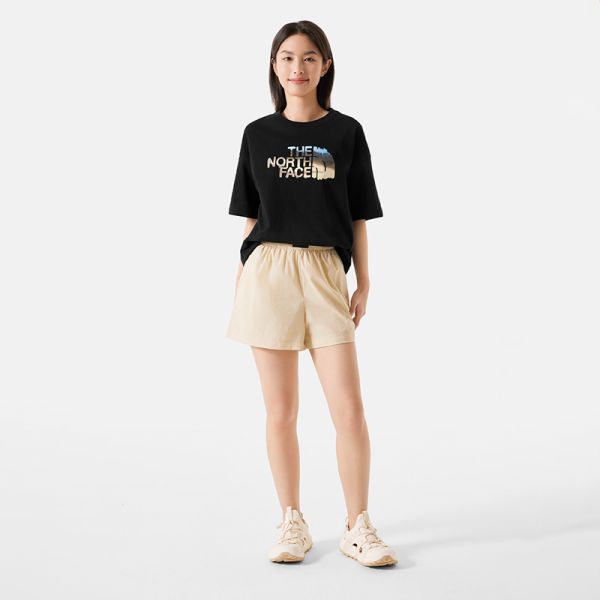 TheNorthFace北面山夏印花短袖T恤女纯棉透气户外24夏季新款|88GR