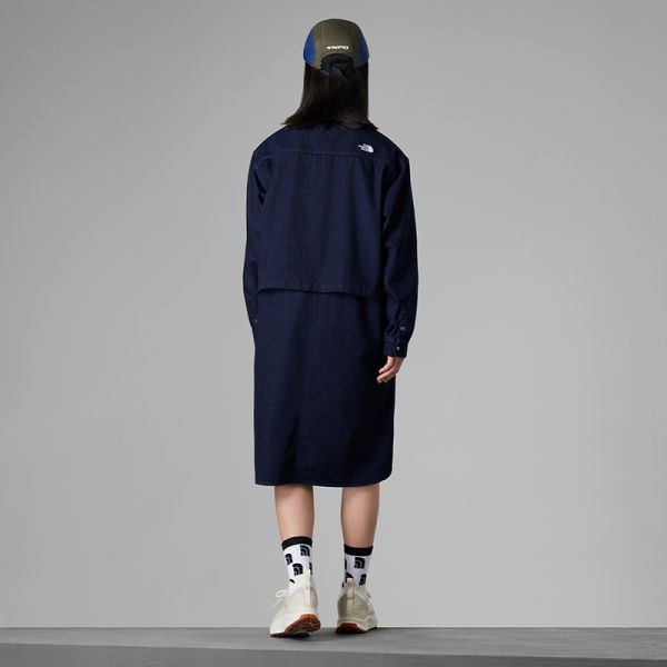 TheNorthFace北面UE先锋设计女长款牛仔衬衫连衣裙23秋新款83PJ